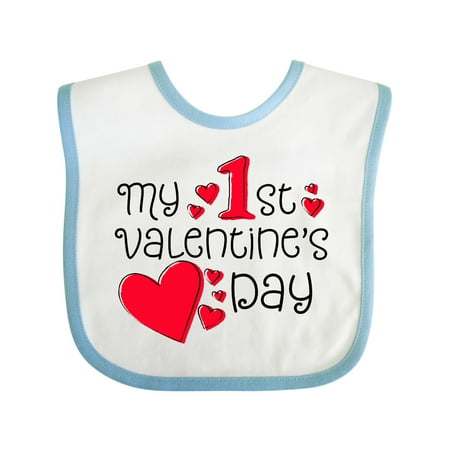

Inktastic My First Valentines Day Red Hearts Gift Baby Boy or Baby Girl Bib