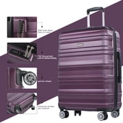 Tripcomp Hardside Luggage Set 3-Piece Set(21/25/29) Lightweight Suitcase 4-Wheeled Suitcase Set(Dark Purple)