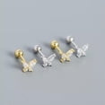thumbnail image 2 of QQTDFG Sterling Silver Lovely Butterfly CZ Helix Truags Piercing Stud Earrings F0959-Silver, 2 of 9