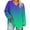 Green-16, variant on Perfectbot Plus Size Long Sleeve T-Shirt for Women, V Neck Tunic Tie Dye Print Loose Casual Tee Top Sizes L-5X
