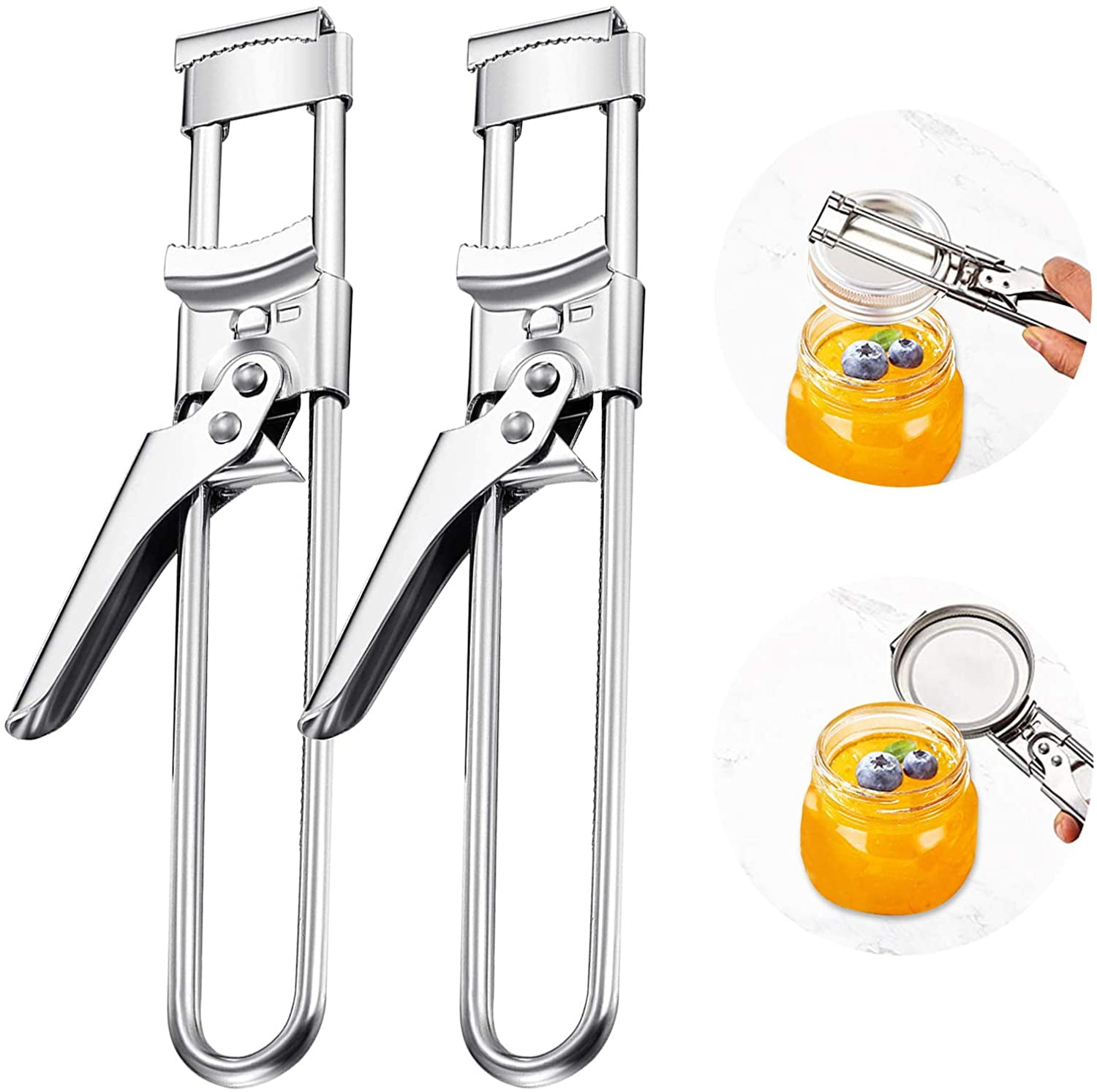 Jar Opener Adjustable Stainless Steel Can Openers Manual Bottle Lids Off Cover Remover Tin Gripper Easily Opens