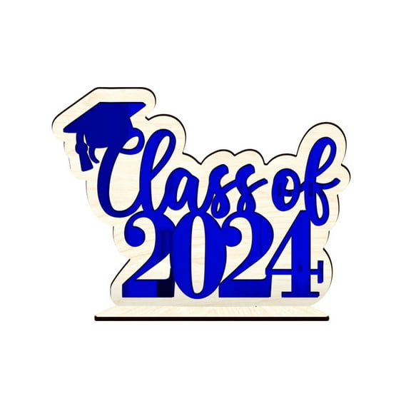 NSESSHome Class of 2024 Wooden Graduation Photo Props 2024 Graduation Decorations Wooden Sign Senior 2024 Word Sign 2024 College High School Graduation Party Supplies