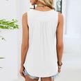 thumbnail image 3 of Womens Summer Tank Tops Sleeveless Button Down Henley T-Shirts Casual Loose Pleated Tunics Cami, 3 of 6