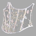 thumbnail image 6 of KHONTS,Lace up Corset Bustier Floral Printed Wide Underbust Corset Belt Clothing Dress Waist Belt for Women White S, 6 of 9