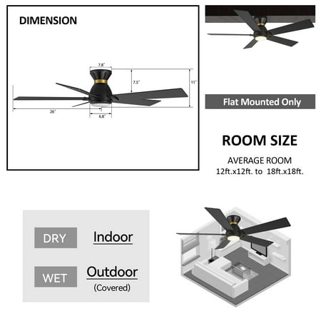 

CARRO Joule 52-inch Indoor/Outdoor Smart Ceiling Fan Dimmable LED Light Kit & Remote Works with Alexa/Google Home/Siri