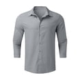 thumbnail image 5 of Dovford Mens Button Down Shirt Cotton Linen Casual Long Sleeve Shirts Collared Hippie Beach Tops Casual Business Dress Shirts, 5 of 5