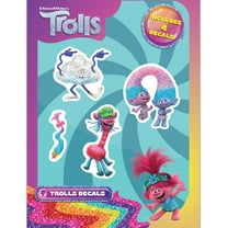 DreamWorks Trolls Vinyl Decals - Smidge, Cloud Guy, Cooper, Satin and Chenille Stickers for Car Water Bottle Bike Helmet Laptop Skateboard - Outdoor Rated Water Resistant Vinyl