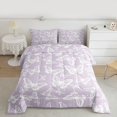 thumbnail image 2 of Homewish Dreamy Plum Butterfly Full Size Comforter Sets for Kids, Cartoon Moth Animal Bedding Comforter Set, Modern Fashion Style Reversible Bedding Sets, Breathable Home Decor, 3pcs, 2 of 8