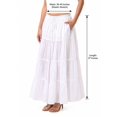thumbnail image 2 of Sunzeyvora Women’s 100% Cotton Tiered Maxi Skirt with Pockets & Drawstring Waist, 2 of 3