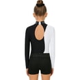 thumbnail image 6 of iiniim Girls 3 Piece Gymnastics Outfits Long Sleeve Leotard with Shorts Hairband Sparkly Ballet Dancewear White 6, 6 of 7
