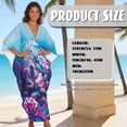 thumbnail image 7 of Xixirimido Sea Turtle Floral Butterfly Print Kaftan Dress for Women, Plus Size Hawaiian Batwing Sleeve Beach Cover Up V-Neck Summer Swimsuit Dresses, 7 of 7