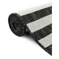 thumbnail image 4 of Unique Loom Outdoor Striped Collection Area Rug - Striped (3' 1" x 6' 1" Hearth Charcoal/Ivory), 4 of 11
