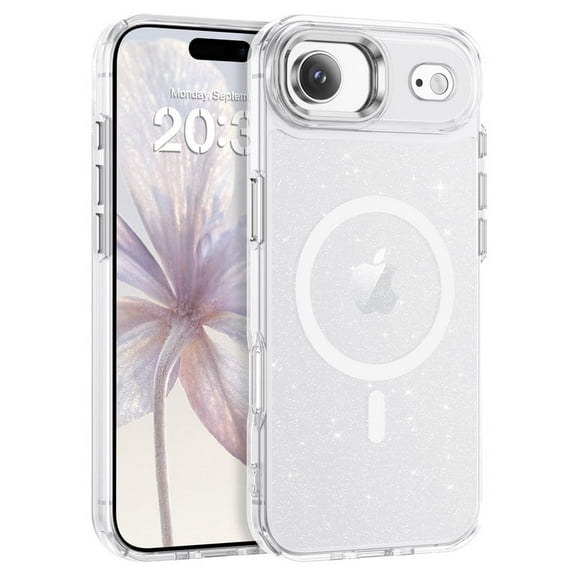 GAOBAO Magnetic for iPhone Air Case, Compatible with MagSafe, Glitter Transparent Shockproof Slim Bling Sparkly TPU Phone Case