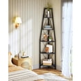 thumbnail image 3 of 5-Tier Corner Shelf with Metal Frame, Black Ladder Bookshelf for Living Room Bedroom Study Bathroom, 3 of 6