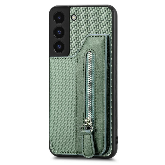 ELEHOLD Zipper Wallet Case for Samsung Galaxy S20 ,Flip Folio Card Slots Zipper Storage Kickstand Function Magnetic Closure Full Body Shockproof Protective Case,green