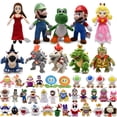 thumbnail image 2 of Juego de Super Mario Bros. Juguete de peluche de dibujos animados Mario y Luigi Bowser Koopa Troopa Goomba Plushie Anime personaje lindo suave muñeca de peluche juguetes para bebés niños regalos de cu, 2 of 4