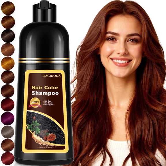 Dark Brown Hair Color Dye Shampoo 3 in 1, Women's Hair Color Long Lsting & Mild Formula,Professional Semi-Permanent Color Shampoo Unisex, Diy Hair Color, 16.9 floz