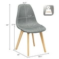 thumbnail image 4 of Costway Set of 2 Dining Chair Fabric Cushion Seat Modern Mid Century W/Wood Legs Grey, 4 of 9