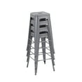 thumbnail image 3 of Howard 30inch Metal Stackable Bar Height Stool, Set of 4, Silver Color for Indoor, 3 of 6