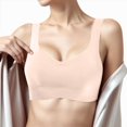 thumbnail image 4 of Gyexs Women's Comfortable Deep V Neck Sports Yoga Bra for Sleep and Active Bralettes for Women, Beige, Size XXL, 4 of 5