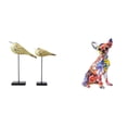 thumbnail image 1 of Estatuas de pájaros, figuras de animales de madera, estatua de perro, figura decorativa elaborada en madera y resina, adecuada para oficina, sala de e, 1 of 8