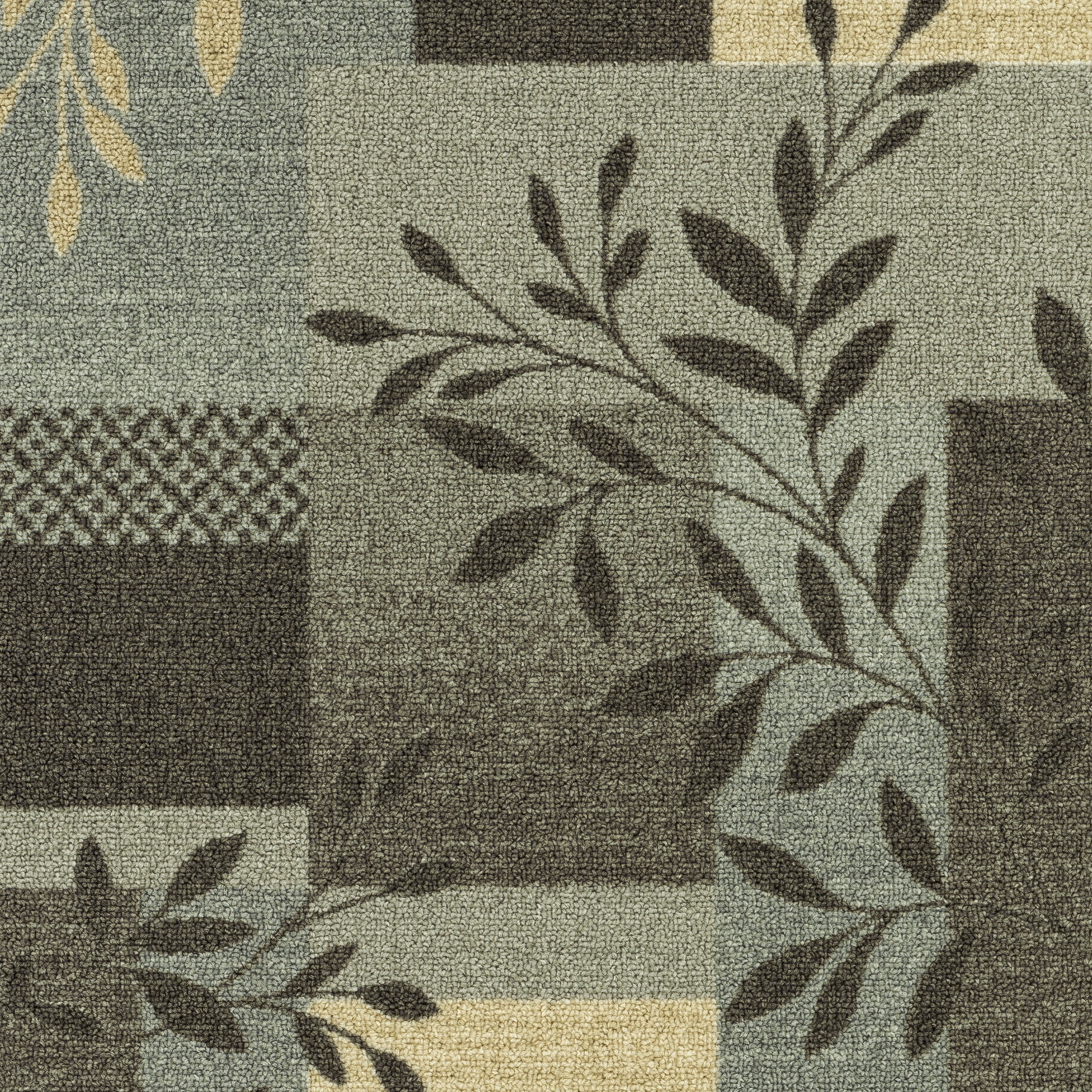 (2 pack) Mainstays Traditional Leaf Block Gray Print Indoor Area Rug, 5' x 7'