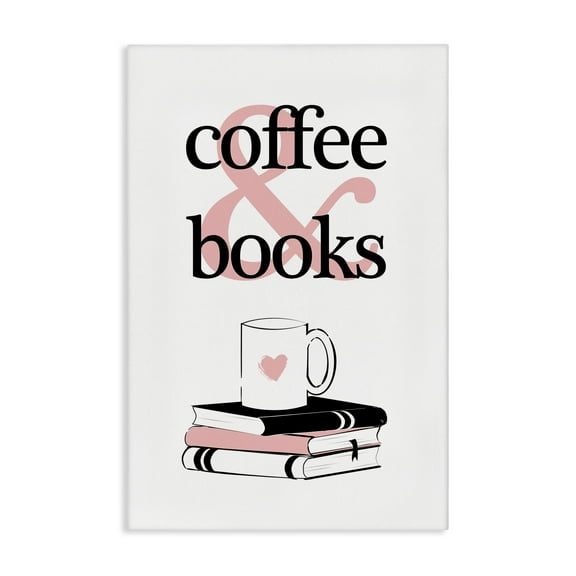 Stupell Industries Coffee & Books Phrase Typography Painting Gallery Wrapped Canvas Art Print Wall Art, 16 x 24