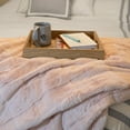 thumbnail image 5 of Lavish Home 60x80-Inch Faux Fur Blanket - Queen Size Bedding (Pink), 5 of 8