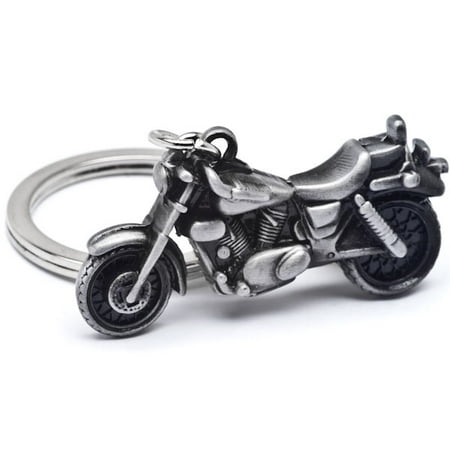 Nickel Motor - Krator New 3D Motorcycle Cruiser Bike Keychain Key Ring Chain Motor Keyring Gray Metal