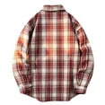 thumbnail image 3 of LNWUY (M-5XL) Big and Tall Men's Spring Autumn Casual Button Plaid Long Sleeve Lapel Top Shirt with Pocket Red L, 3 of 3