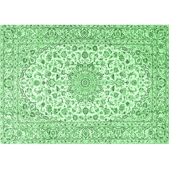Ahgly Company Indoor Rectangle Medallion Emerald Green Traditional Area Rugs, 3' x 5'