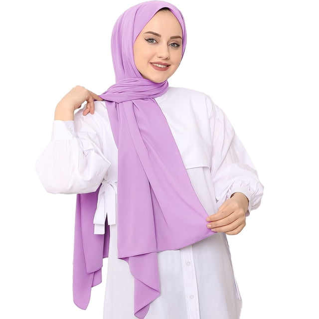 Qarigey Bufanda de gasa versátil en hermosos colores para mujer, mantón Hijab de gasa, materiales cómodos Sombreros humo gris