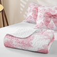 thumbnail image 4 of Erosebridal Girly Pink Bowknot Quilt Full for Girls Boys, Princess Fairy Castle Full Bedspread Sets, 3pcs, 4 of 7