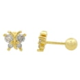 thumbnail image 3 of Broquel Mariposita con circonia Chapa de Oro 18K Horoz WH506, 3 of 5