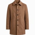 thumbnail image 6 of Zylanna Mens Wool Blend Overcoat with Pockets, Tailored Notch Lapel Trench Coat Single Breasted Mid Length Coat Business Professional Brown, 6 of 6