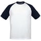 thumbnail image 1 of B&C - Camiseta de Manga Corta Béisbol para Hombre (Blanco, Marino), 1 of 1