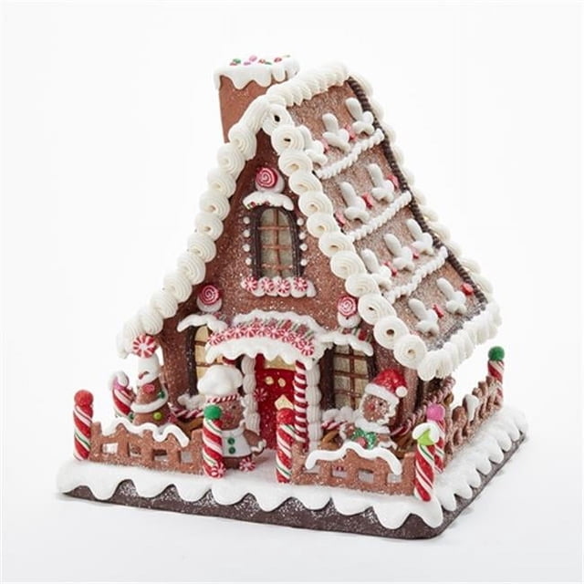 Kurt Adler D2869 10 in. Battery Operated Claydough LED Gingerbread House Tablepiece