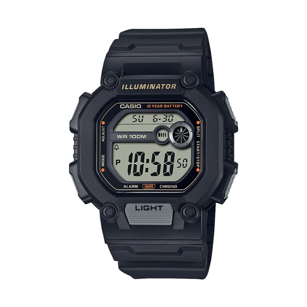 Casio Men's Black Heavy Duty Digital Watch with Extra Long Strap