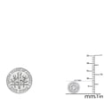 thumbnail image 3 of Dazzlingrock Collection Round White Diamond Circle Double Halo Pushback Stud Earrings for Women (0.41 ctw, Color I-J, Clarity I1-I2) in 18K White Gold, 3 of 4