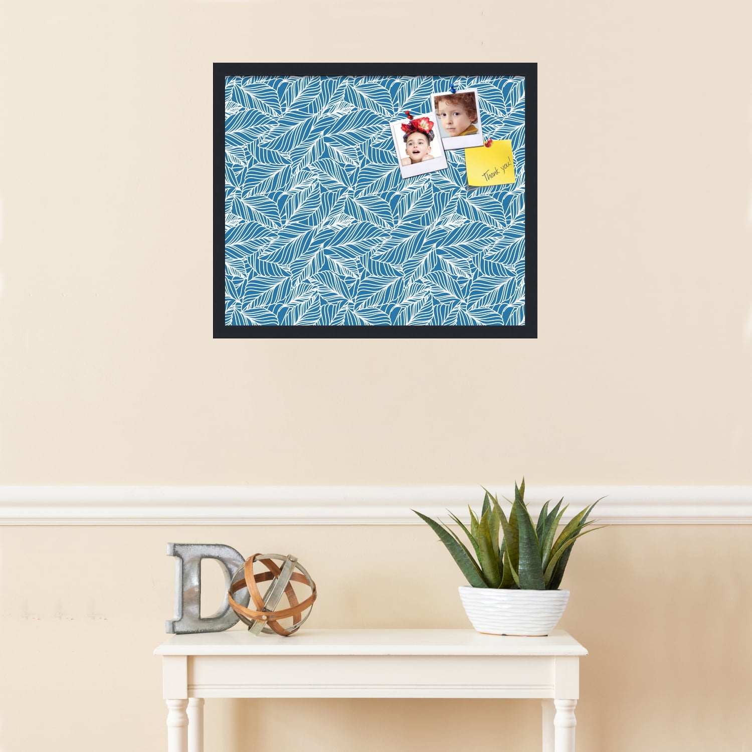 PinPix 24x20 Custom Cork Bulletin Board Navy White Poster Board Has a Fabric Style Canvas Finish, Framed in Navy White, by ArtToFrames (PinPix-1873)