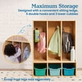 thumbnail image 4 of ECR4Kids Streamline 3-Section Toddler Coat Locker with Bench, Classroom Furniture, Natural, 4 of 9