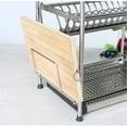 thumbnail image 3 of 2-Tier Stainless Steel Dish Drying Rack with Drainboard & Cutting Board Holder, 3 of 7