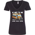 thumbnail image 3 of Inktastic School Bus Driver Be Nice Women's V-Neck T-Shirt, 3 of 5