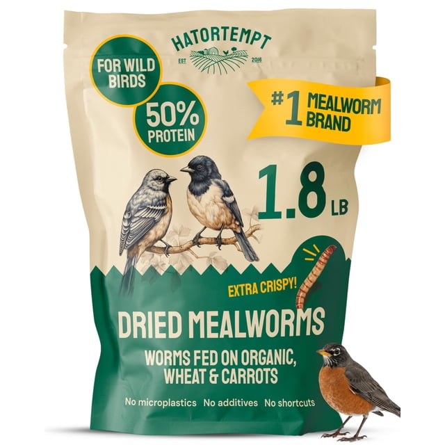 Gusanos de la harina secos Hatortempt 816 g, alimento para aves alto en proteína