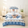 thumbnail image 2 of jejeloiu Sea Beach Ocean Twin Duvet Cover,Coastal Border Print Twin Bedding For Boys,Blue White,Reversible,2 Pieces,1 Duvet Cover and 1 Pillowcase, 2 of 6