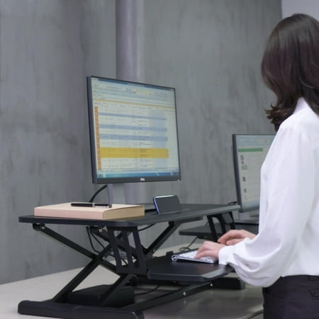 Electric Height Adjustable Laptop Stand 37 4 Sit Stand Desk Converter For Monitor Computer Laptop Walmart Canada