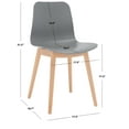 thumbnail image 3 of SAFAVIEH Couture Haddie Classic PP Solid Dining Side Chair, Grey/Natural (Set of 2), 3 of 14