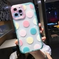 thumbnail image 3 of Compatible with iPhone Case,Cute Colorful Polka Dot Frame Edge Camera Lens Protection Clear Soft Shockproof Cover Women Girls Phone Case (Pink,iPhone 11 Pro Max), 3 of 7