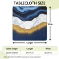 thumbnail image 2 of Blue and Gold Marble Glitter Waves Pattern Square Fitted Tablecloth with Elastic Edge,Square Table Cover,Washable Elastic Table Cover for Home Kitchen Party Decor 36"x36", 2 of 6