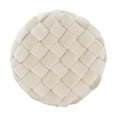 thumbnail image 5 of Linon Henson Round Stool Black Hairpin Legs Basketweave Seat in Cream Velvet, 5 of 6